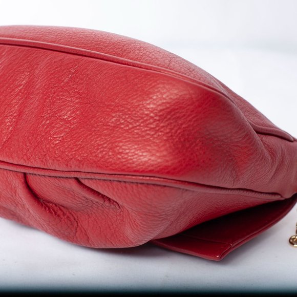 Authentic Fendi Red Leather Fendista Pochette Crossbody Bag - Picture 4 of 11